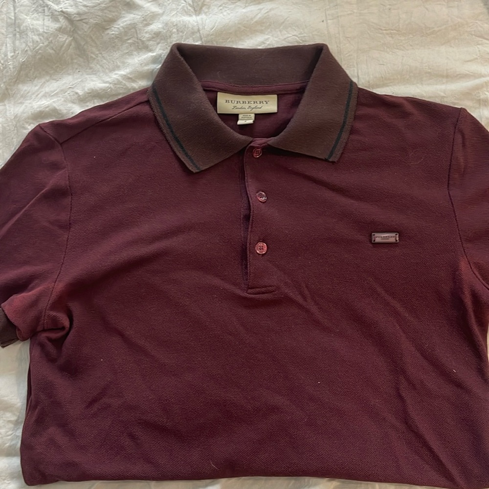 Maroon Men’s Burberry Polo